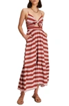 A.l.c Laurel Striped Cut-out Midi Dress In Multi
