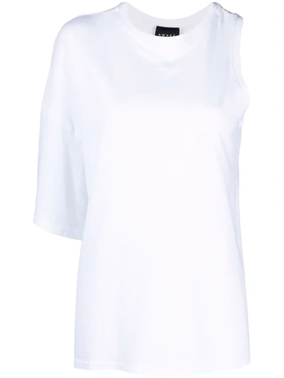 A.w.a.k.e. One-sleeve Organic Cotton T-shirt In White