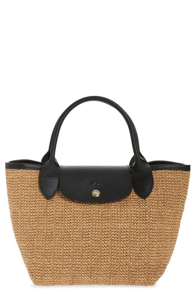 Longchamp Small Le Pliage Paille Top Handle Tote In Natural