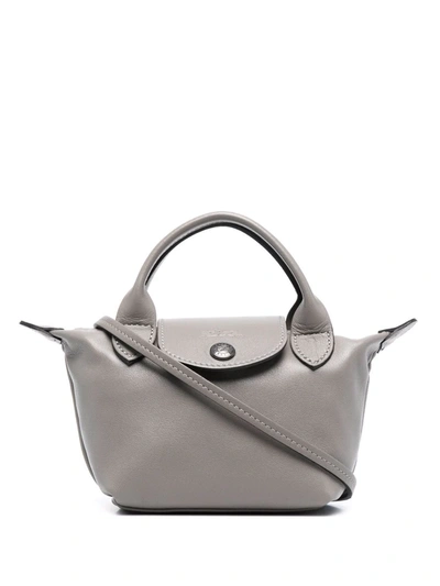 Longchamp Le Pliage Cuir Extra Small Top Handle Bag In Grey | ModeSens Longchamp Le Pliage Cuir Extra Small Top Handle Bag In Grey | ModeSens