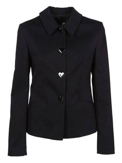 Love Moschino Heart Button Jacket In Black