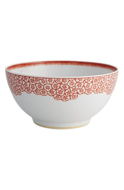 Oscar De La Renta Coralina Porcelain Salad Bowl In White