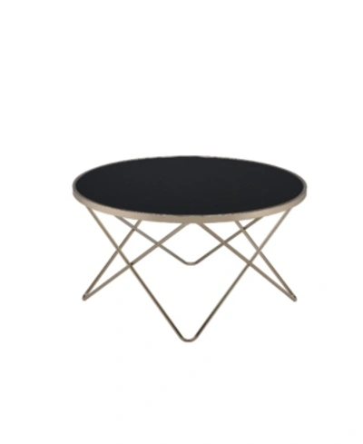 Acme Furniture Valora Coffee Table In Champagne And Black Glass