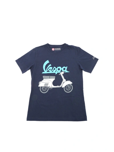 Mc2 Saint Barth Kids' Vespa Outline T-shirt In Blue