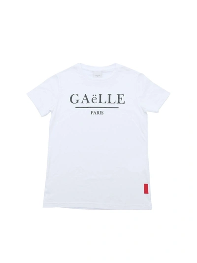 Gaelle Paris Kids' White T-shirt With Front Logo