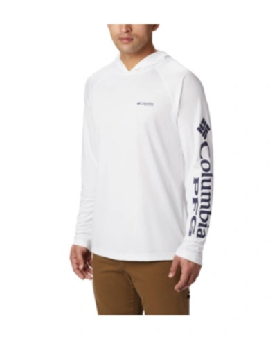 Columbia Men's Terminal Tackle Upf 50 Hoodie In White,nightshade Logo