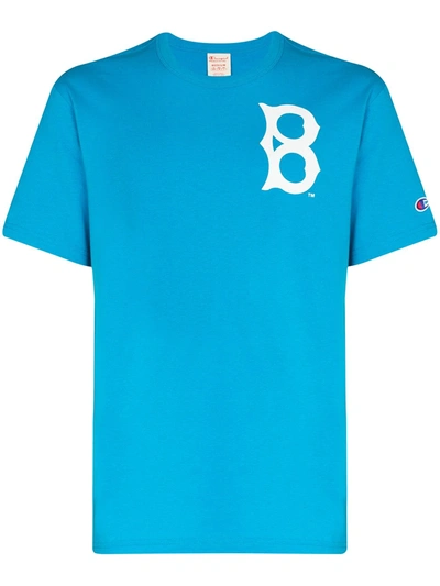 Blau ModeSens Champion T-shirt In Dodgers Brooklyn |