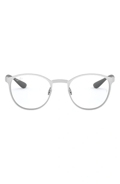 Ray Ban 50mm Optical Glasses In Matte Silver