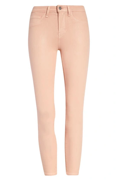 L Agence Margot Coated Crop Skinny Jeans In Petal Coated