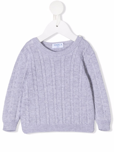 Siola Babies' Cable-knit Cotton Jumper In 灰色