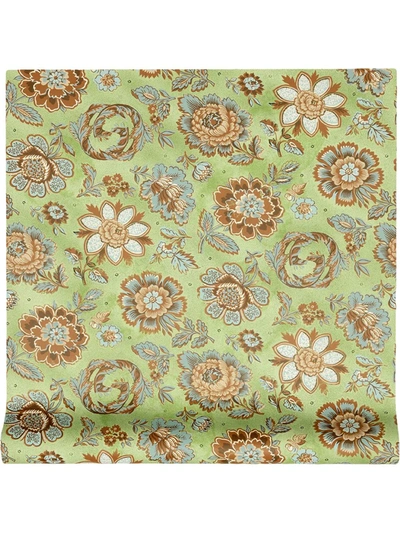 Gucci Mehndy Floral-print Wallpaper In Grass Dew Green
