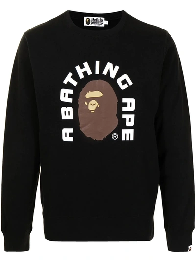 A Bathing Ape Graphic-print Round Neck Sweatshirt In Schwarz