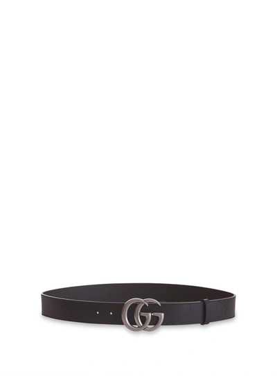 Gucci Belt With Double G Buckle In Nero