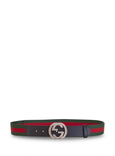 Gucci Web Belt With Gg Buckle In Black