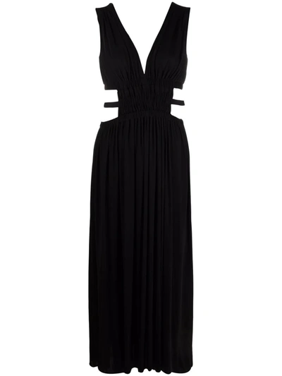Erika Cavallini Long Dress With Cut-out Detail In Black
