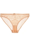 Stella Mccartney Ophelia Whistling Stretch-leavers Lace Briefs In Deep Nude