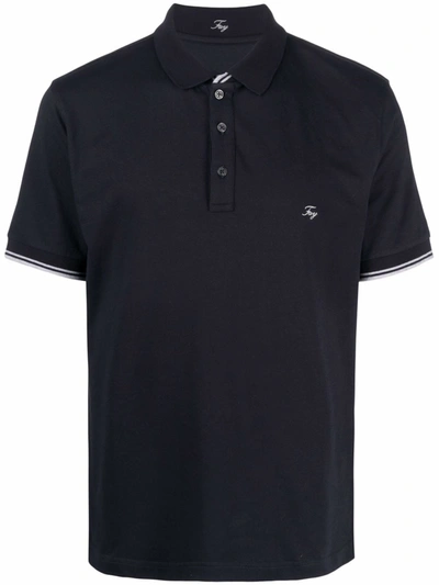 Fay Embroidered Logo Polo Shirt In Blau