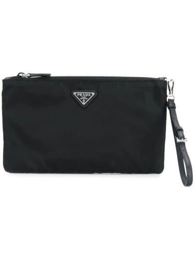 Prada Black Flat Nylon Pouch