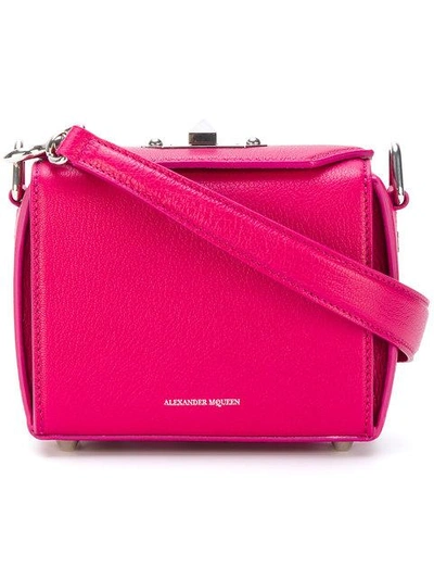 Alexander Mcqueen Pink Box 19 Leather Shoulder Bag In Pink&purple