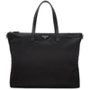 Prada Leather Handle Tote Bag - Black