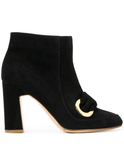 Rupert Sanderson Parilla Ring-detail Ankle Boots In Black