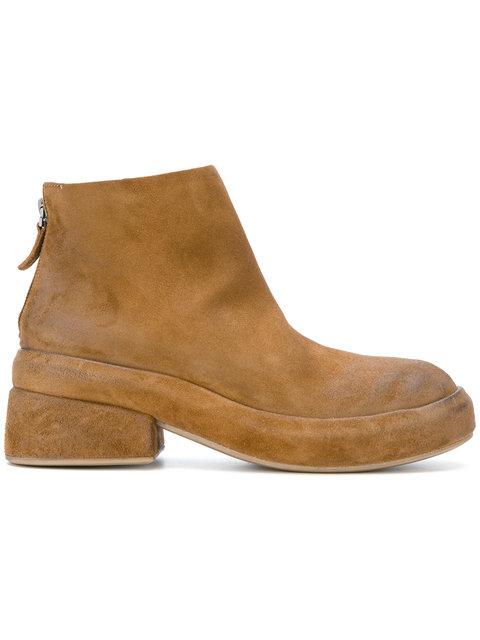 steve madden tusk chunky sole boots in beige suede