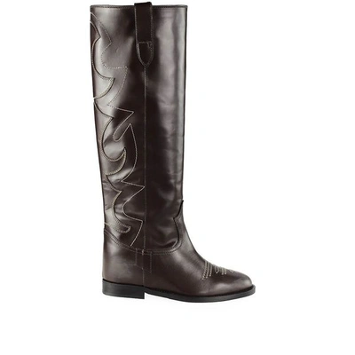 Via Roma 15 Malibu Dark Brown Camperos Boot In Black