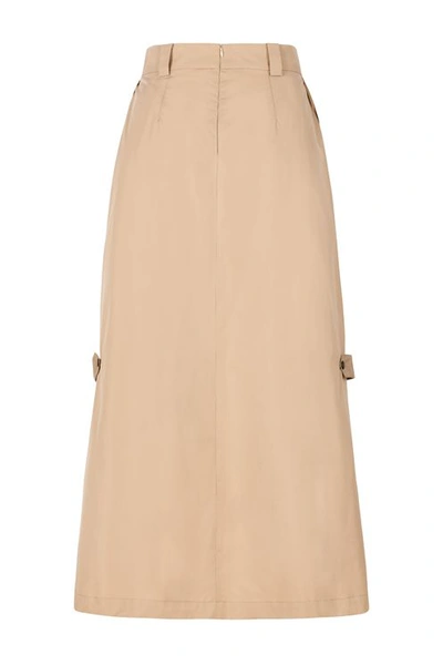 A-line Button Flap  Skirt In Vintage-moss