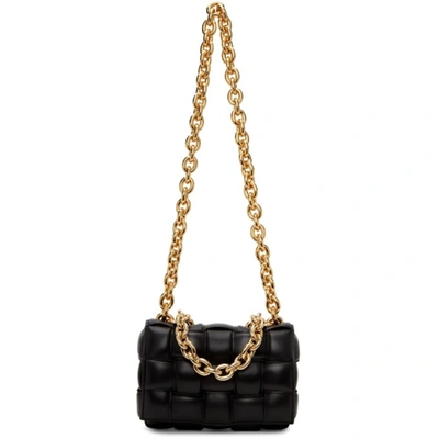 Bottega Veneta The Chain Cassette Leather Shoulder Bag In Black/gold