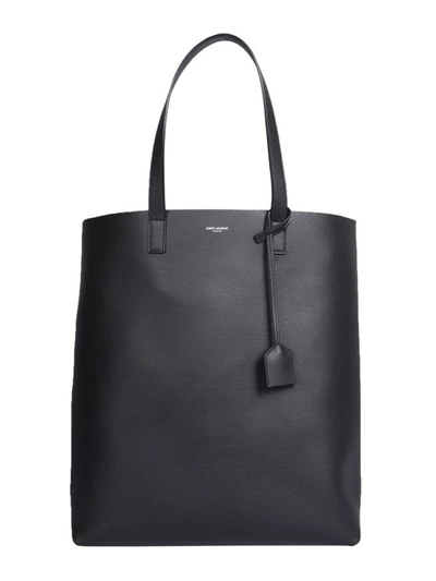 Saint Laurent Shopping Bag With Logo In Nero