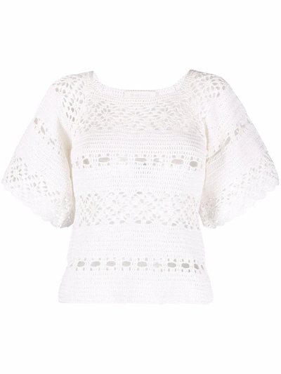 Zimmermann Crochet-knit Cotton Top In White