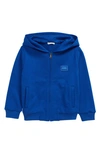 Dolce & Gabbana Kids' Logo Patch Cotton Sweatshirt Hoodie In Blue