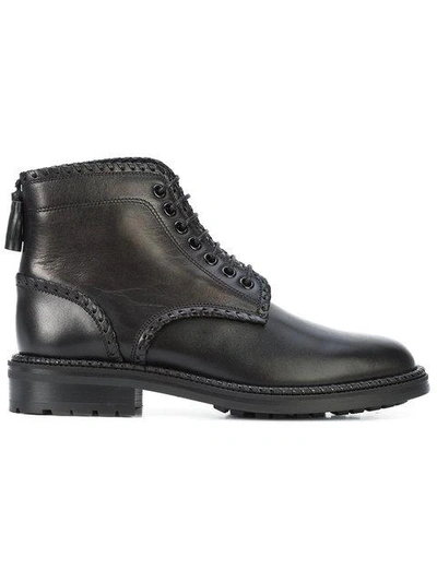 Saint Laurent William 20 Whipstitch Leather Ankle Boots In Black