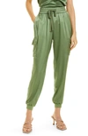 Cami Nyc The Elsie Silk-blend Charmeuse Track Pants In Ivy