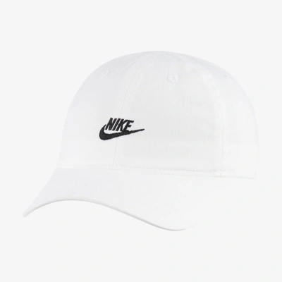 Nike Futura Little Kids' Curved Brim Cap In White/black