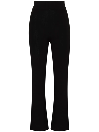 St. Agni Thea High Waist Knitted Trousers In Black