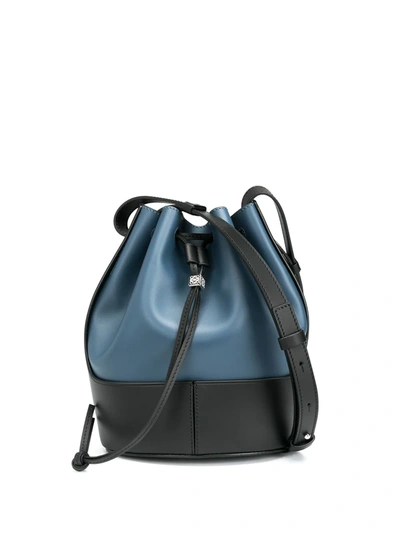 Loewe Small Balloon Leather Bucket Bag In Blue