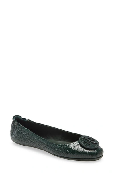 Tory Burch Minnie Travel Ballet Flat In Verde