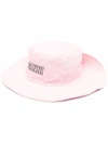 Ganni Womens Sweet Lilac Logo-embroidered Organic-cotton Bucket Hat In Pink & Purple