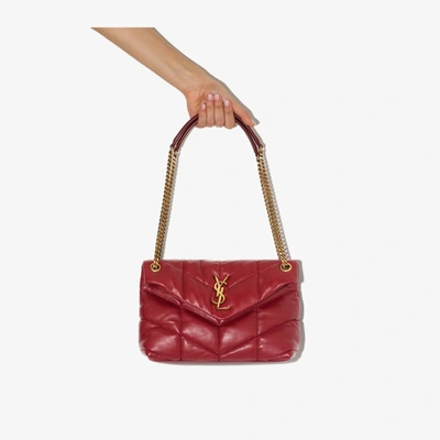 Saint Laurent Red Loulou Puffer Small Leather Shoulder Bag