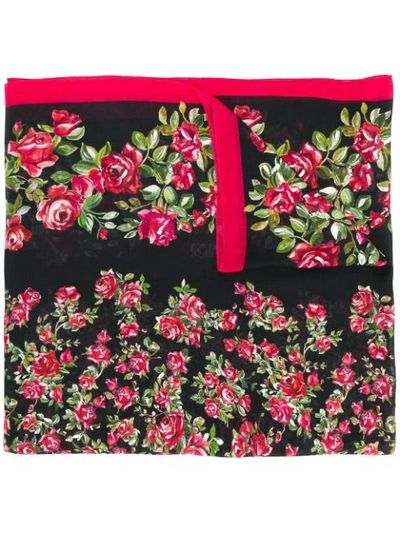 Dolce & Gabbana Rose-print Silk Scarf In Stampa Roselliee Fdo