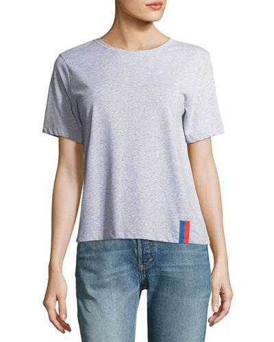 Kule Modern Solid Crewneck Short-sleeve Cotton Top In Gray | ModeSens