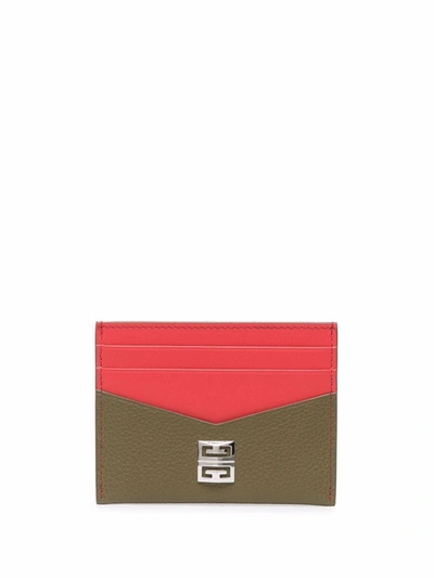 Givenchy 4g Leather Cardholder In Rot
