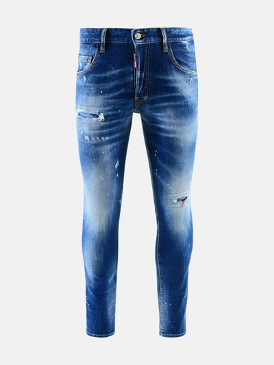 Dsquared2 Blue Ripped Skater Jeans In Navy