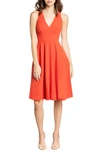 Dress The Population Catalina Fit & Flare Cocktail Dress In Orange