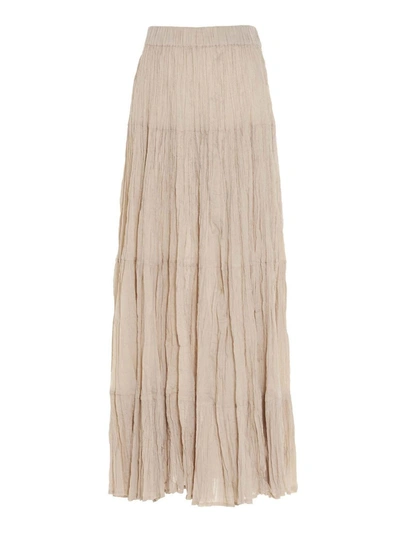 P.a.r.o.s.h Creased Effect Skirt In Beige