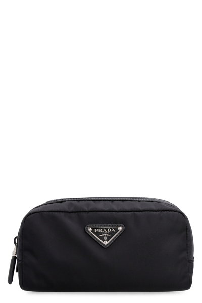 Prada Re-nylon Wash Bag In Black
