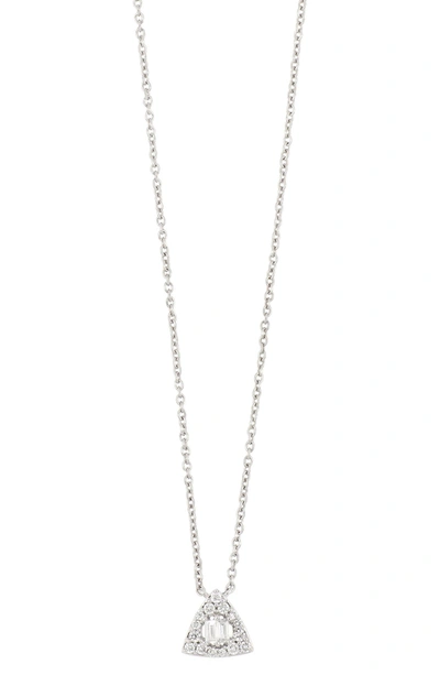 Bony Levy 18k White Gold Mika Diamond Triangle Pendant Necklace In 18kw