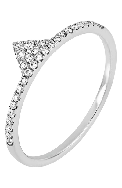 Bony Levy 18k White Gold Diamond Triangle Ring In 18kw
