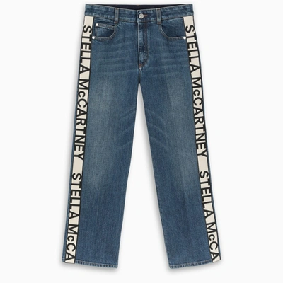 Stella Mccartney Logo-band Cropped Jeans In Blue